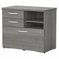 Bush Business Furniture - Armoire de bureau avec tiroirs et tablettes Studio C - gris platine-L'armoire de bureau 30 po L x 17 po P x 26 po H avec tiroirs et tablettes offre une solution de rangement pratique avec un style contemporain