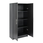 Prepac - Placard de rangement Elite de 32 po, noir (BES-3264)-2 tablettes réglables, 1 fixe