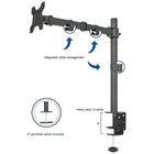 Uplite – Support de bureau pour moniteur unique, entièrement ajustable, articulé, pour 1 écran de jusqu'à 32 po, noir (UPMM32)-Le bras réglable offre une inclinaison de 45 degrés, un pivotement de 180 degrés, une rotation de 360 degrés et un réglage en hauteur le long du poteau central