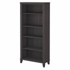 Bush Furniture - Bibliothèque haute à 5 tablettes Somerset - Gris orage-La bibliothèque haute 30" L x 13" P x 65 " H à 5 tablettes offre amplement d’espace pour organiser les livres ou pour mettre en valeur les objets décoratifs
