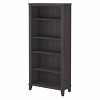 Bush Furniture - Bibliothèque haute à 5 tablettes Somerset - Gris orage-La bibliothèque haute 30" L x 13" P x 65 " H à 5 tablettes offre amplement d’espace pour organiser les livres ou pour mettre en valeur les objets décoratifs
