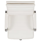 Flash Furniture Chaise De Bureau Pivotante Exécutive Leathersoft Panel-Blanc (BT20595H2WH)-Le bouton de réglage de la tension d'inclinaison ajuste la résistance à l'inclinaison vers l'arrière du fauteuil