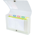 Staples - Boîte pour fiches, 3 po x 5 po, blanche-Le couvercle se plie pour pemettre de mieux voir les fiches