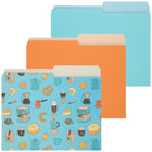 Merangue - Chemises à fiches - Format lettre - Café rétro - Paquet de 3-Chemises de classement coupées à moitié réversibles