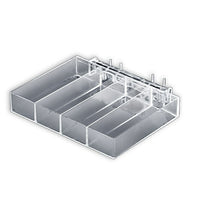 Azar Displays – Plateau à 4 compartiments pour panneau perforé/à lattes, 2/paquet (225544)-Utilisez ce plateau sur un panneau perforé, un panneau à lattes, ou un sur comptoir