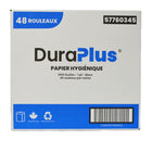 DuraPlus - Papier hygiénique 1 épaisseur - Blanc - Paquet de 48-Fabriqué à partir de fibres vierges