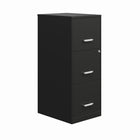 Hirsh - Classeur vertical à 3 tiroirs avec serrure - noir-Expédié entièrement assemblé
