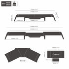 Fenge - Dual Monitor Stand - Support pour grand écran d'ordinateur 46.9 po avec tiroir à fente amovible - 3 tablettes - Noir-Capacite de charge maximale : 22 livres