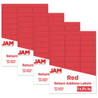 JAM Paper Étiquettes postales, 2 5/8 x 1 po, papier kraft rouge, 30 par page, 480 par paquet-Rouge