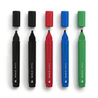 TRU RED - Marqueurs Permanents - Pointe Biseautée - Couleurs Variées - Paquet de 5-Encre qui marque la plupart des surfaces facilement et résiste à la décoloration