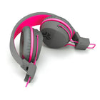 JLab Buddies Studio Kids Écouteurs Sans Fil, Bluetooth, Gris / Rose-Commande de volume sûre, avec régulateurs de volume intégrés
