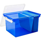 Storex - Classeur de format lettre/légal avec poignées blocables, Bleu-Légère et portative