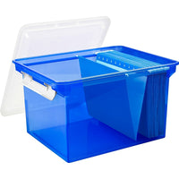 Storex - Classeur de format lettre/légal avec poignées blocables, Bleu-Légère et portative