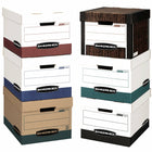 Boîte de rangement à usage intensif Bankers Box R-Kive Lettre/Légal - Rouge - paquet de 12-Convient au format lettre et légal.