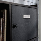 Sauder - La Collection Foundry Road Surmeuble - Finition Carbon Oak-Portes, plateaux et cadre en metal laque texture.