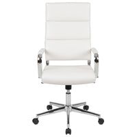 Flash Furniture Chaise De Bureau Pivotante Exécutive Leathersoft Panel-Blanc (BT20595H2WH)-Chaise de bureau moderne