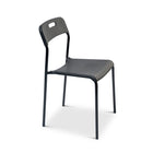 CB Office Tactic Multi-Purpose Armless Stacking Chairs - Black - 4 Pack-Siège au rebord arrondi et dossier ergonomique