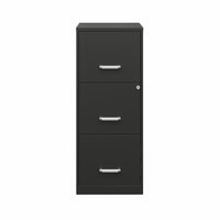 Hirsh - Classeur vertical à 3 tiroirs avec serrure - noir-Les tiroirs sont prévus pour des dossiers suspendus de format lettre