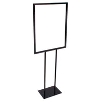 Eddies Hang-Up Display Ltd. Porte-affiche au sol avec tube rond - noir brillant - 22x28 pouces (hauteur 60 po)-Support de panneau au sol