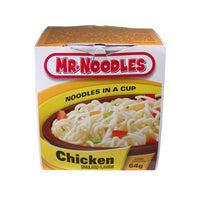 Mr. Noodles, Nouilles dans une tasse,a saveur de Poulet Imitation, 64g - Paquet de # 12-Poulet Imitation