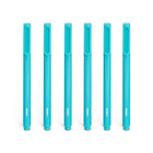 Poppin – Stylos à bille Signature – bleu – aqua – paquet de 6-Les stylos contiennent de l’encre bleue