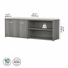 Bush Business Furniture - Armoire de rangement basse avec portes et tablettes Studio C - gris platine-Les espaces de rangement ouvert et ferme contiennent chacun une tablette fixe et une tablette ajustable pour accueillir les objets de differentes tailles