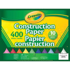 Crayola - Papier de bricolage, 10 couleurs, 400 feuilles-Excellent pour les bricolages en papier et fonctionne bien avec les ciseaux et la colle de Crayola