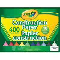 Crayola - Papier de bricolage, 10 couleurs, 400 feuilles-Excellent pour les bricolages en papier et fonctionne bien avec les ciseaux et la colle de Crayola