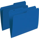 Staples - Chemises de classement colorées, onglet mi-largeur, format lettre, bleu marine, paquet de 100-Chemises colorées idéales pour coder vos dossiers par couleur et accéder rapidement à l'information