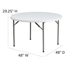 Flash Furniture – Table pliante de 48 pi, blanc granite (DADYCZ122R)-Dessus blanc granite avec 1,5 po d'épaisseur
