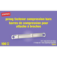 Staples - Barres de compression pour attache à broches, 2 3/4 po - paquet de 100-Rassemble les feuilles libres rapidement et facilement