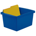 Storex bac de rangement scolaire - 4 gallons (15L) - couleurs assorties - paquet de 6-4 capacité de gallon, 11 pouces intérieur profond contient du papier de format lettre