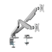 Uplite – Support articulé à ressort mécanique entièrement réglable pour deux moniteur de jusqu'à 32 po, argent (UPMM32MA)-Convient à la plupart des écrans de 17 po à 32 po de taille et de 18 lb de poids avec des trous de montage de 75x75mm ou 100x100mm à l'arrière