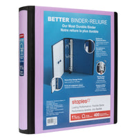 Staples - Reliure Better Binder - 1½ po - lilas-Plus résistante et plus facile à utiliser