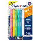Paper Mate - Stylos InkJoy Bright de Paper Mate, stylos à gel, pointe moyenne (0,7 mm), rétractables, couleurs vives assorties, 6 unités-Les stylos à gel avec encre plus vive qui se distingue avec éclat sur le papier foncé ou pâle