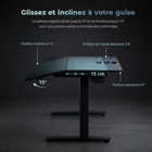 MotionGrey - Bureau debout électrique réglable Ultra  avec plateau inclinable - 55,1 po - Noir-Fonction de verrouillage pour enfant protégeant les commandes, avec fini noir pour un poste de travail épuré