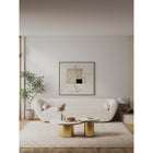 Manhattan Comfort - Ensemble de 2 tables basses et d’appoint Glenn moderne et glamour - Or-Magnifique plateau de table en pierre frittée