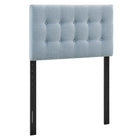 Modway - Emily Tissu tapis Tête de lit jumelée, Bleu ciel-Tissu de type lin haut de gamme