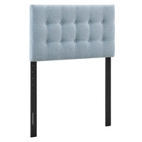 Modway - Emily Tissu tapis Tête de lit jumelée, Bleu ciel-Tissu de type lin haut de gamme