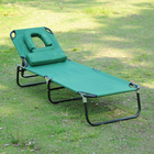 Outsunny - Chaise longue d’extérieur pliante - chaise de bronzage avec ouverture pour le visage - vert-Le dossier s'incline sur 5 positions différentes pour trouver l'angle de bronzage approprié