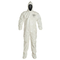 Dupont – Combinaison de protection personnelle Tychem SL Capuchon/Botte coutures liées, TG, 3/paquet (SL122B-XL)-Couleur : Blanc
