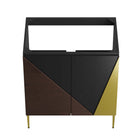Modway - Alchemist 30" Armoire de toilette de salle de bain (lavabo non inclus) - Or noir-Placage de bois de chêne