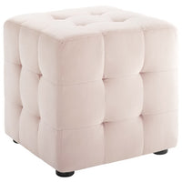 Modway - Contour Cube à touffes Performance Velvet Ottoman - Rose-Ottoman en forme de cube