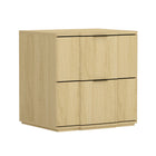 Manhattan Comfort - Table de nuit Clive 22" style mid-century moderne à 2 tiroirs - Naturel et doré-10