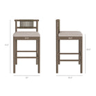 Modway - Eleni 5 pièces Terrasse extérieure Bois de teck Bar Set - Caillou gris vieilli-Quatre chaises bar sans accoudoirs