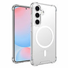 Blu Element - Coque DropZone Rugged Compatible MagSafe Galaxy S25 - Transparente-Coins renforcés avec technologie AirPockets absorbant les chocs