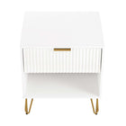 Manhattan Comfort - Dumbo moderne table de chevet 1 tiroir et commode 3 tiroirs - blanc - ensemble de 2-10