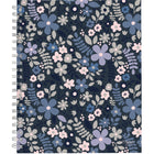 Mead - Agenda hebdomadaire/mensuel Caprice floral 2025 - 11 po H x 8 1/2 po l - Bleu - Bilingue-15 mois complets de planification hebdomadaire mensuelle + 3 feuilles étalées