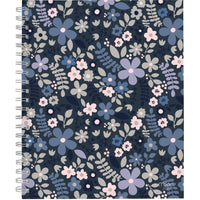 Mead - Agenda hebdomadaire/mensuel Caprice floral 2025 - 11 po H x 8 1/2 po l - Bleu - Bilingue-15 mois complets de planification hebdomadaire mensuelle + 3 feuilles étalées
