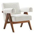 Modway - Lyra Tissu Boucle Fauteuil - Ivoire-Conception ergonomique pour le confort